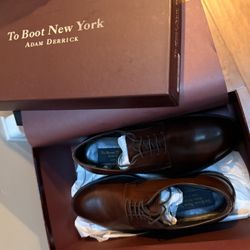 To Boot New York Adam Derrick Derby Oxford Dress Shoes Leather Marrik Marrone Brown Color Size 7.5 Made in Italy Brand New in Box