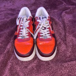 Orange Bape Shoes 