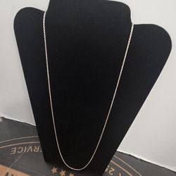 Long thin rope silver necklace