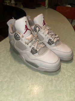 Air Jordan 4 White Grey Red Sneakers