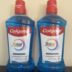 2pack Colgate Total Alcohol Free Mouthwash, Peppermint, 1.0 L