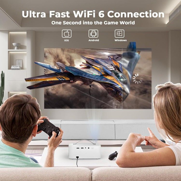 lisowod AI movie portable projector-4k & 1200ansi, outdoor-projector