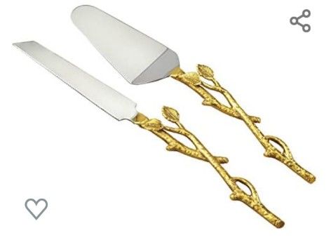Elegance Golden Cake Knife 13" Set