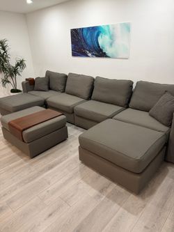 LoveSac Sectional Grey Fabric 7 seats Sofa FREE DELIVERY