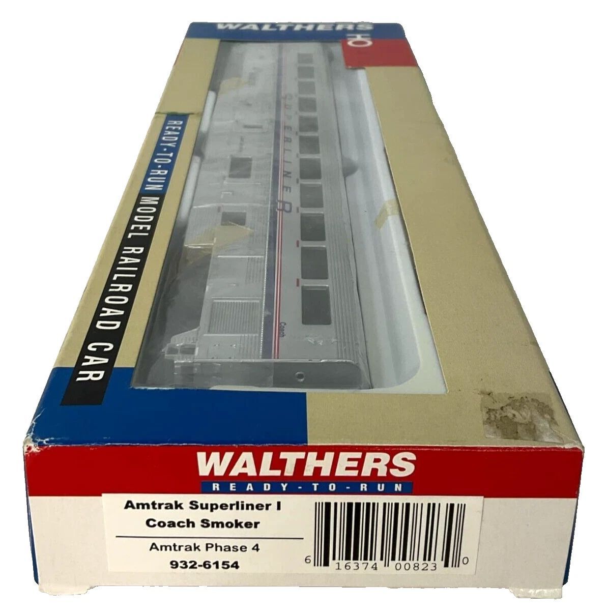 Walthers HO Scale 932-6154 Amtrack Superliner I Phase 4 Coach Smoker Passenger