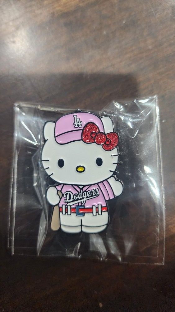 Los Angeles Dodgers Pink Hello Kitty Enamel Pin