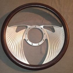 14″ Billet “Angel Wings” Style Steering Wheel – Chrome