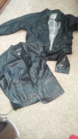Genuine leather coats, mens large Womens 12