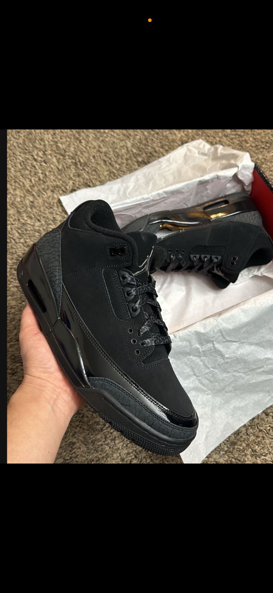 Jordan 3 size 9.5 Black Cat