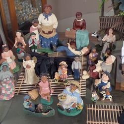 African american figurines Hand painted