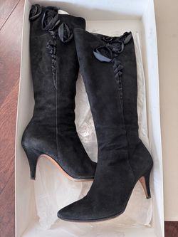 Moschino women leather suede boots size 36