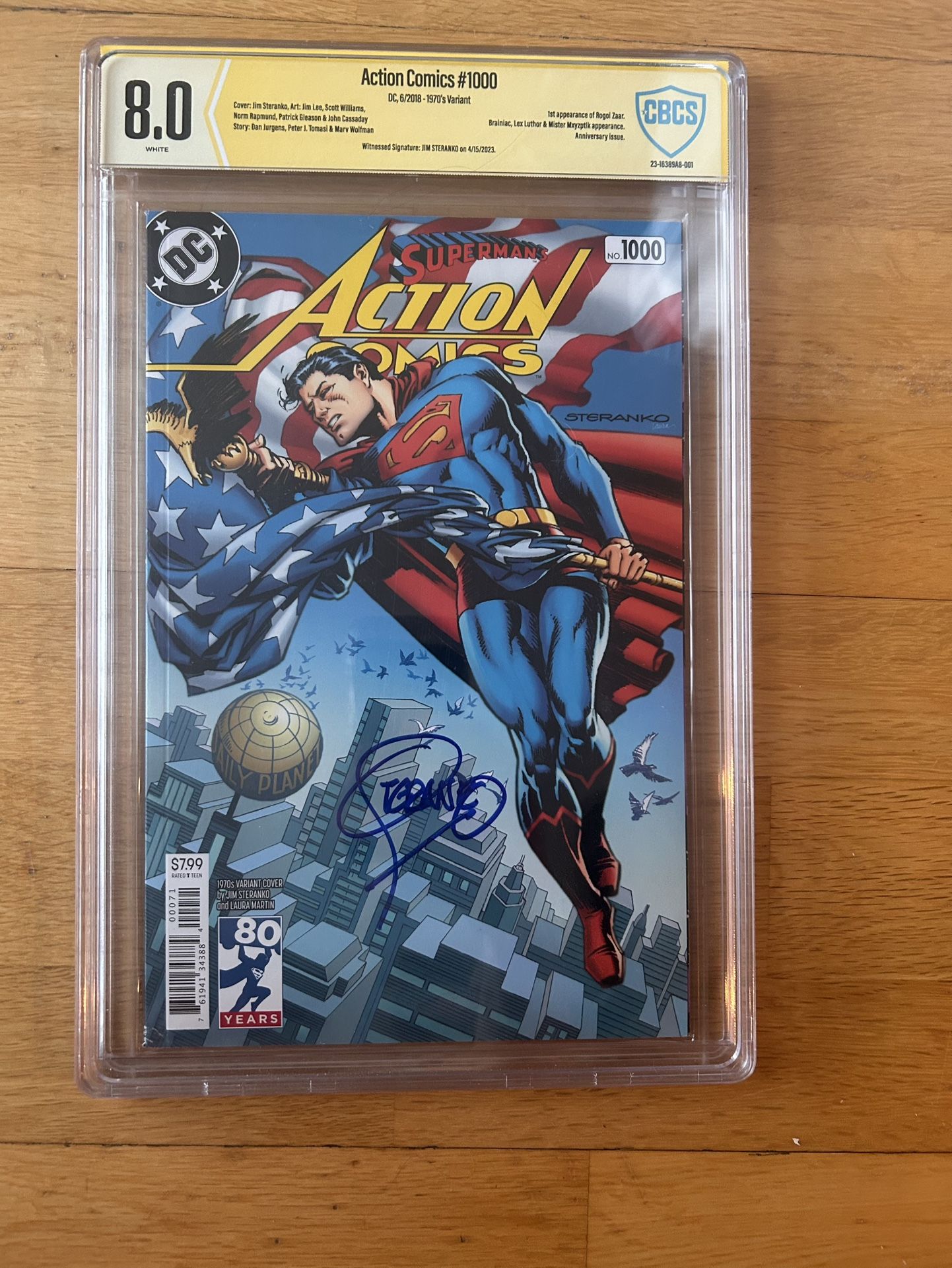 Jim Steranko Signed!!! Action Comics 1000 Yellow Label CBCS Witnessed Signature Slabbed Comic Book