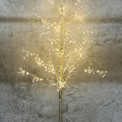 7 Ft Gold LED Lighted Decorative Tree – Modern Warm White Floor Tree