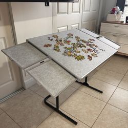 Puzzle Table 1500pcs,Adjustable Height and 90°up Angles Puzzle Board for Saving Storage Space,Aluminum Jigsaw Puzzle Tables for Adults with Drawers