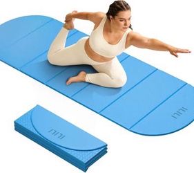 NEW Foldable Yoga Mat-Semicircular, 10mm Thick, TPE Material, Extra Long 75"L x 26"W, 0.4 Inches