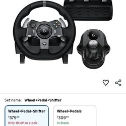 Logitech G920 Driving Force Racing Wheel and Floor Pedals with Shifter