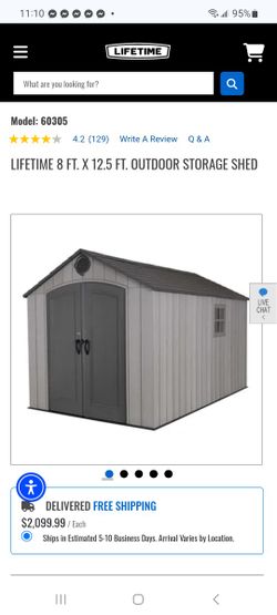 Lifetime 8 Ft. x 12.5 Ft. Outdoor Storage Shed $1,500