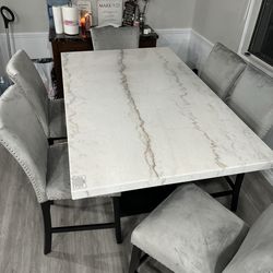Marble top dining table set