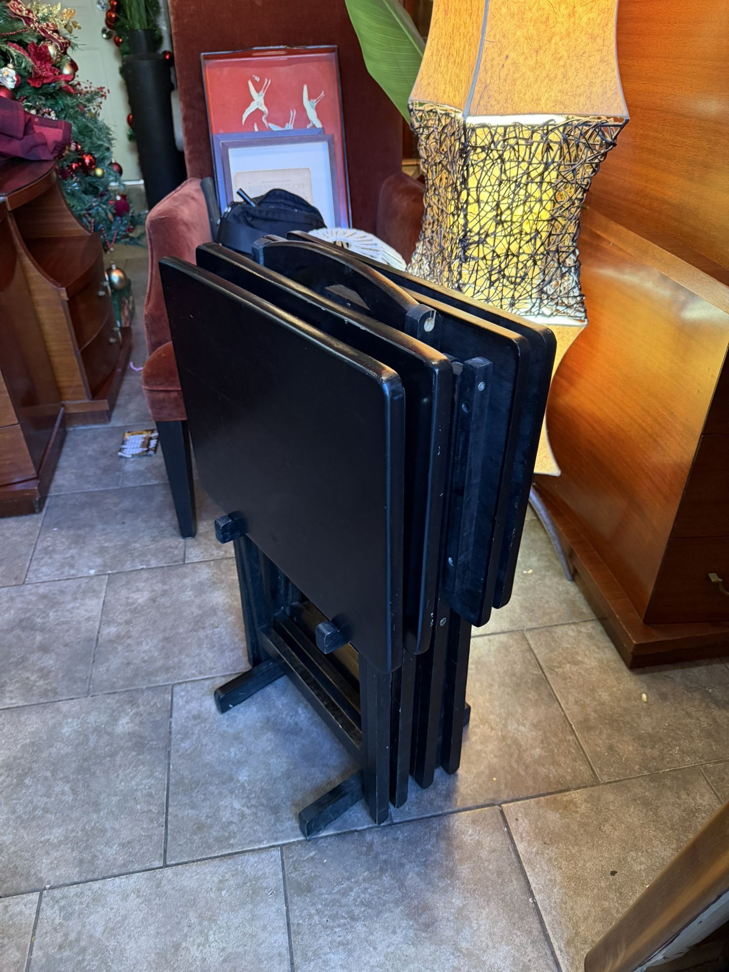 Vintage Solid Wood TV Trays