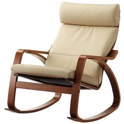 Leather & Wood Rocking Chair - IKEA Poäng