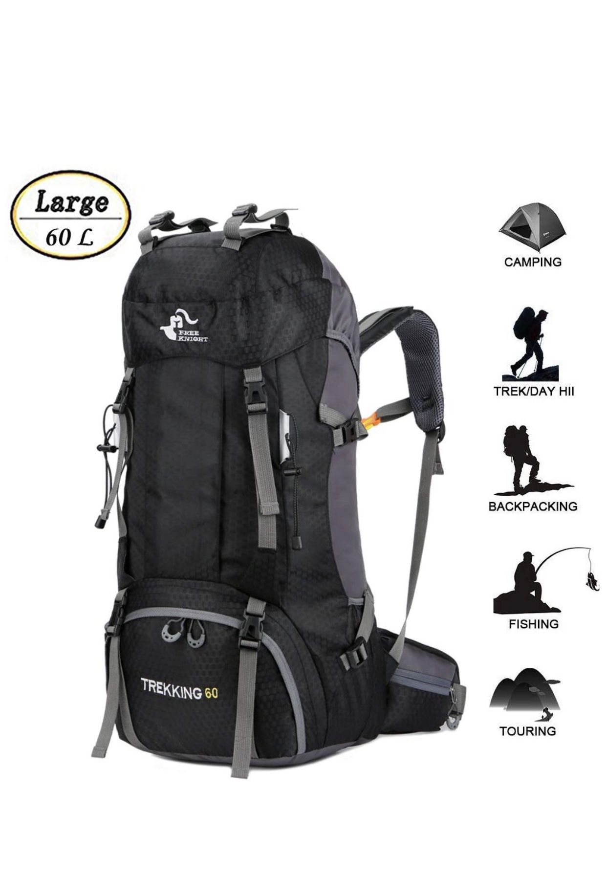 60L waterproof Hiking Backpacking bag