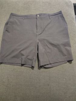 FAHERTY All Day Shorts Mens 38 Charcoal Drawstring Hybrid Stretch 9" Inseam