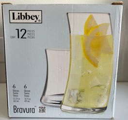 Libbey Bravura 12-Piece Glass Set – New in Original Box