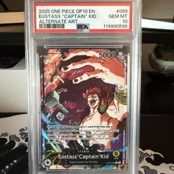 2025 ONE PIECE OP10-099 EUSTASS “CAPTAIN” KID ALT ART FOIL PSA 10