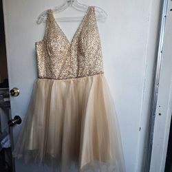 Dress- Gold With Sequins