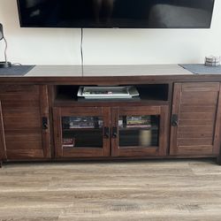 Wood TV Stand with Storage 