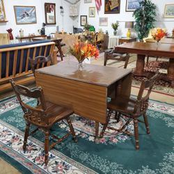Antique Dining Room Set - Solid Wood Colonial 
