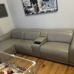 Bobs Reclining Leather Sectional 
