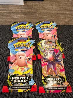 Pokemon TCG Perfect Order Art Set of 4 Sleeved booster packs ART SET BRAND NEW!