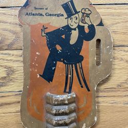 Vintage Atlanta Georgia Souvenir Wooden Beer Plaque Pencil Holder