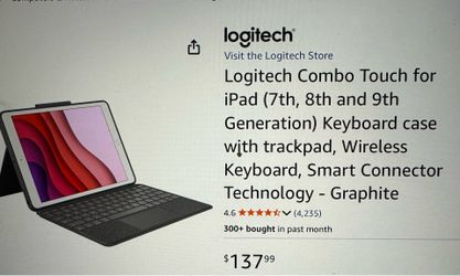 Logitech combo touch keyboard case for (iPad 7th 8th 9th gen)