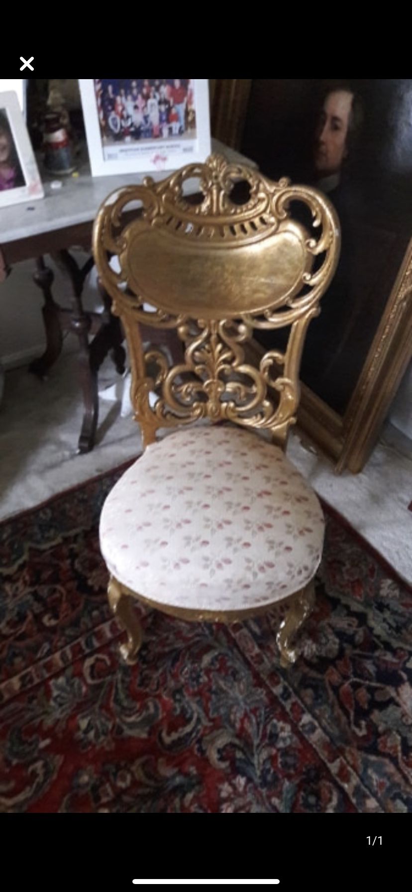 Gold leaf Antique chair OPEN TO OFFERS