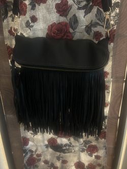 Black Fringe Purse 