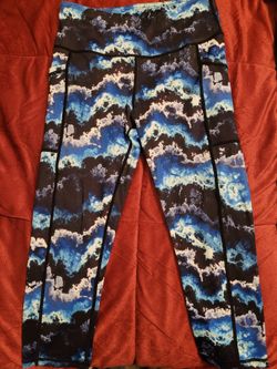 Small Blue & Black Leggings