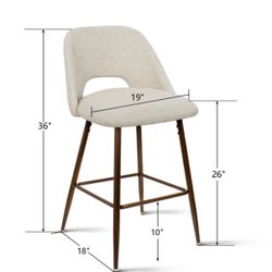 Luxury 26” Upholstered Counter Stools – Set of 4