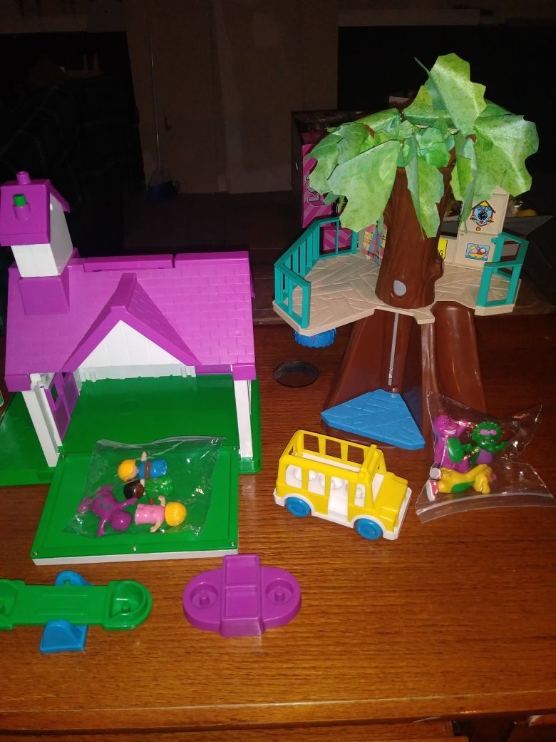 Barney School House Tree Figures Dinosaur lot