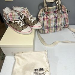 Coach Hightops 9 And Handbag 