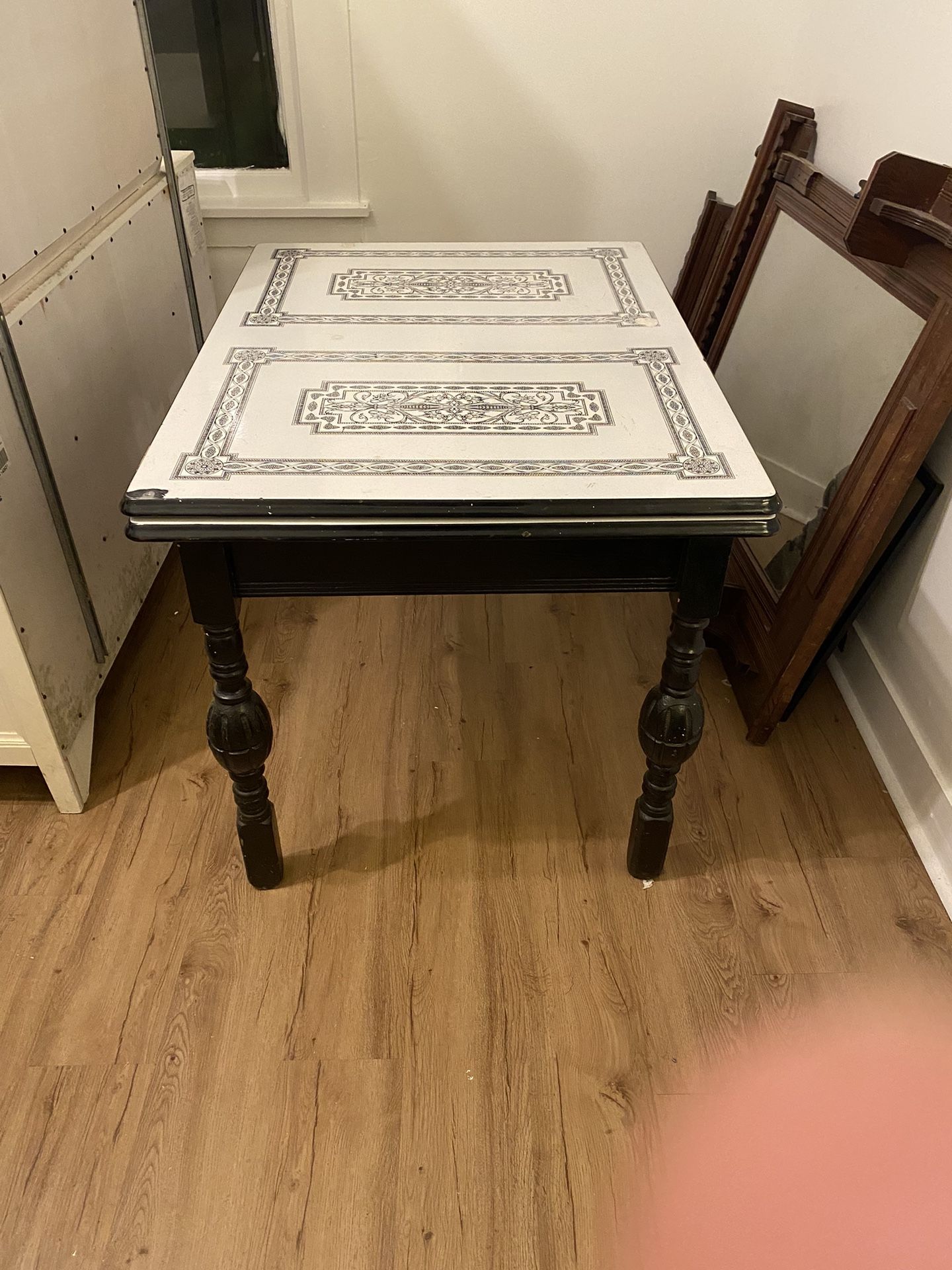 Antique Table With Porcelain Top