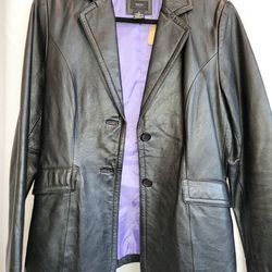 Mossimo Black Leather Blazer Jacket, Size S