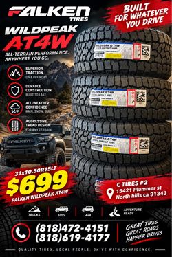 31x10.50R15LT Falken ( 4 NEW TIRES )