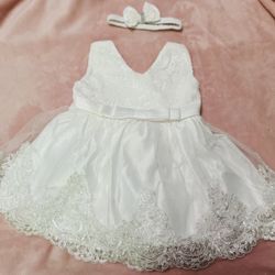 12 Months Baby Girl White Dress