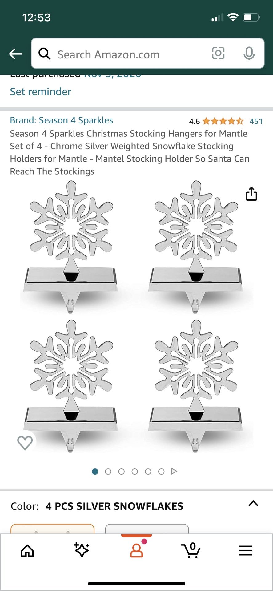 Christmas Stocking Hangers for Mantle Set of 4