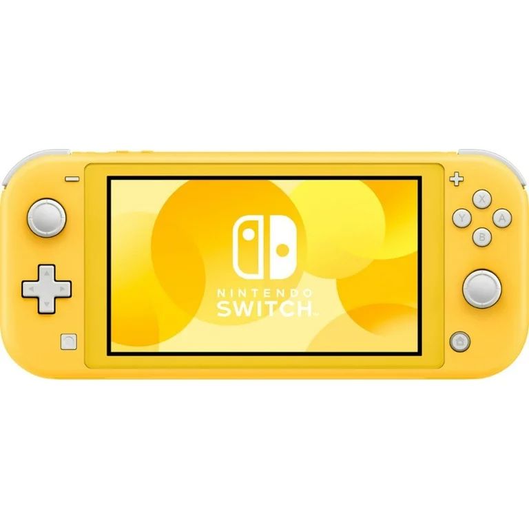 Yellow Nintendo Switch Lite with protection case & carrier