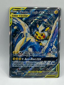Non TCG Pokemon Pikachu & Lugia Gx Tag Team Fan Art Card