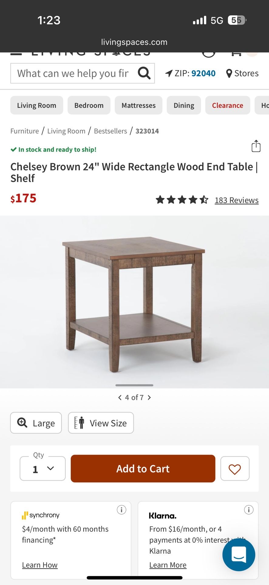 LivingSpaces End Table