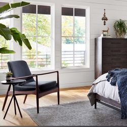 Corin 13" Round Powder Black Bluestone End Table